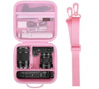 Elonbo Étui pour Sony Alpha ZV-E10K/6400/6700 Appareil Hybride, Rose | Sac de transport rigide pour appareil photo hybride Sony Alpha ZV-E10K/ZV-E10 II K/ZV-1/a6400/a6700, adapté au chargeur