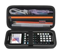 Elonbo Étui pour Texas Instruments Ti - 84 Plus ce/Ti - 84 Plus/Ti - 83 Plus ce/Casio FX - 9750gii Couleur Calculatrice Graphique, Poche en Maille supplémentaire pour Cordon de Charge, Noir