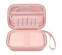 Elonbo HP Sprocket Portable 2x3 Instant Color Photo Printer Valise, Instant Photo Printer Voyage Protection Rack de Rangement, Poche en Maille Supplémentaire pour câble de Papier Photo, Or Rose