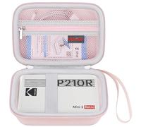 Elonbo Kodak Mini 2 Retro 4pass Portable Photo Printer Valise, Numérique Instant Print Appareil Photo Voyage Sac de Rangement Rack, Mesh Pocket Convient pour Le Papier d'impression, Câble, Rose