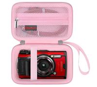 Elonbo Om System Portable Case Robuste TG - 7 Appareil Photo numérique/Om System olympu TG - 7 Appareil Photo sous - Marin, Robuste WiFi 4K vidéo Appareil Photo numérique Sac de Voyage, Rose