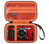 Elonbo Om System Portable Case Robuste TG - 7 Appareil Photo numérique/Om System olympu TG - 7 Appareil Photo sous - Marin, Robuste WiFi 4K vidéo Appareil Photo numérique Sac de Voyage, Noir+Orange