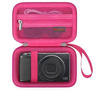 Elonbo Sac de Transport pour Ricoh GR IIIx HDF/GR IIIx/GR III HDF/GR III/GR II/GR Caméra numérique, RICOH GR Premium Compact Caméra Sac de Voyage Dur, Framboises