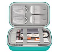Elonbo Sac Rangement Accessoires Électroniques Pochette Câble Étanche Sacoche Protection de Voyage Antichoc Organisateur pour Disque Dur Externe, Chargeur, Câbles, Objets, Adaptateurs, USB, Turquoise