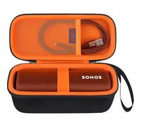 Elonbo Sacoche de Transport pour Sonos Roam 2 / Sonos Roam Enceinte Bluetooth Portable étanche, Sacoche de Protection de Voyage pour Enceinte sans Fil, Noir + Orange
