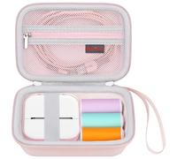 Elonbo T02 Mini boîte Portable pour imprimante, Compatible avec Memoking/Omezizy/Memoqueen/Phomemo/Ponek T02 Portable Bluetooth Thermique Tag Maker Sac de Voyage, Rose