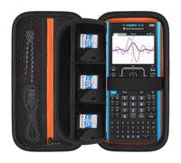 Elonbo Ti - nspire CX II Cas/CX II/CX/CX Cas Color Drawing Calculator Housse de téléphone avec Poche Ultra zippée pour câble de Charge, Chargeur, Manuel, Noir