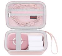 Elonbo Valise Compatible avec Huijutchen/Cabaro sans Fil Mini Autocollant Pocket Printer, Bluetooth Smart Portable Reçu Photo Imprimante Sac de Voyage, Rose