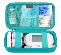 Elonbo Valise de voyage de fournitures de diabète, sac de réception de fournitures de diabète, boîte de réception de glucomètre de sang, boîte de transport de stylo d'insuline, vert + vert