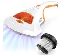 ELONEO Aspirateur Anti-Acarien à Main - Aspirateur Matelas Lumière UV et Filtre HEPA, Jusqu'à 99,9%, Nettoyeur Matelas et Tissus Ameublement, Aspiration Puissante Sans Sac, Idéal Personnes Allergiques