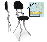 ELONEO Chaise pliante rembourrée, antidérapante, ergonomique, réglable 3 hauteurs (58-65 cm), charge 120 kg, compacte (45x98x47 cm).
