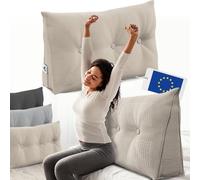 ELONEO Coussin de Dossier 100 cm de Large, Coussin en Coin adapté pour lit et canapé