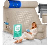 ELONEO coussin de lecture 70 cm sable avec rouleau cervical amovible dossier triangulaire lit canapé