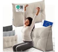 ELONEO Coussin de Dossier 100 cm de Large, Coussin en Coin adapté pour lit et canapé