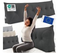 ELONEO Coussin de Dossier 180 cm de Large, Coussin en Coin adapté pour lit et canapé