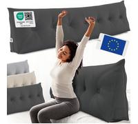 ELONEO Coussin de Dossier 200 cm de Large, Coussin en Coin adapté pour lit et canapé