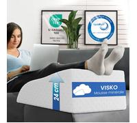 ELONEO Coussin Relève-Jambes en Mousse Mémoire Housse Lavable Jacquard 62x40x24 cm Blanc - Confort et Repos Optimal