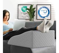 ELONEO Coussins Relève-Jambes - Coussin Surélevé pour Jambes en Mousse à Mémoire de Forme, Housse Oreiller Lavable en Jacquard, 65x40x20 cm, Gris