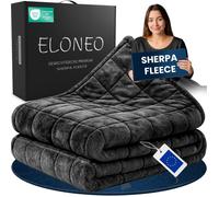 ELONEO couverture lestée 135x200 cm 11 kg noire couverture pondérée relaxation sommeil Sherpa