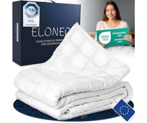 ELONEO Couverture Lestée 155x220 cm 7 kg, certifiée TÜV et Oeko-Tex, Couverture pondérée en Coton 100%