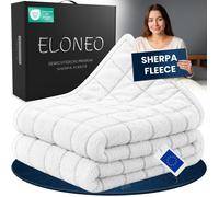 ELONEO couverture lestée 200x200 cm 11 kg blanche couverture pondérée polaire confort sommeil Sherpa