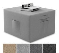 ELONEO Housse de Matelas Pliable - 75x195x15 cm, Housse de Protection pour Matelas d’Appoint avec Poches Latérales, Lavable, Design Moderne, Siège, Pouf, Fauteuil Ottoman, Lit d’Invité Gris