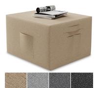 ELONEO Housse de Matelas Pliable - 75x195x15 cm, Housse de Protection pour Matelas d’Appoint avec Poches Latérales, Lavable, Design Moderne, Siège, Pouf, Fauteuil Ottoman, Lit d’Invité Crème