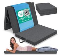 ELONEO Matelas Pliable 1 Personne, 90x200 cm, Épaisseur : 8 cm, Idéal comme Matelas d'Appoint, Lit de Voyage, Facile à Plier, Utilisable comme Lit d'Appoint ou Cube Lombaire, Lavable
