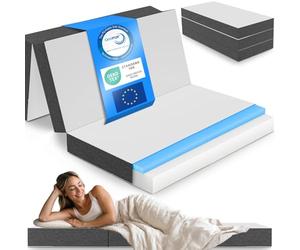 ELONEO Matelas Pliable 2 Personnes, Matelas Mousse Premium Visco, 160x200 cm, Épaisseur : 15 cm, Lit de Voyage Enfant et Adulte, Lit d’appoint pour Adulte et Enfant, Housse Lavable