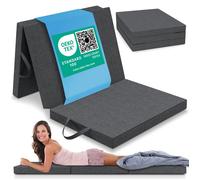 ELONEO Matelas pliable 90x200 cm, ép. 8 cm, lit d’appoint ou de voyage, pliable en cube lombaire, housse amovible et lavable