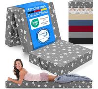 ELONEO Matelas Pliant, Matelas d'Appoint Pliable en 3 Parties, Mousse Extra Épaisse (15 cm), Lavable, Cube Intervertébral, Matelas Pliable, pour Adulte, 1 Personne (Étoiles, 90 x 200 x 15 cm)