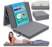 ELONEO Matelas Pliant pour 1 Personne, 75x200 cm, épaisseur : 8 cm, idéal comme lit d’appoint ou Matelas de Voyage, Facile à Plier, utilisable comme lit d’appoint ou Cube d’Assise, Lavable, Gris