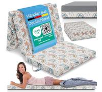 ELONEO Matelas pliant pour 1 personne, 75x200 cm, épaisseur : 8 cm, idéal comme lit d’appoint ou matelas de voyage, facile à plier, utilisable comme lit d’appoint ou cube d’assise, lavable,arc-en-ciel