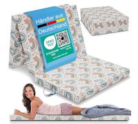 ELONEO Matelas pliant pour 1 personne, 90x200 cm, épaisseur : 8 cm, idéal comme lit d’appoint ou matelas de voyage, facile à plier, utilisable comme lit d’appoint ou cube d’assise, lavable,arc-en-ciel