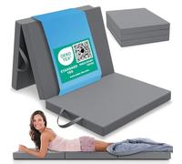 ELONEO Matelas Pliant pour 1 Personne, 90x200 cm, épaisseur : 8 cm, idéal comme lit d’appoint ou Matelas de Voyage, Facile à Plier, utilisable comme lit d’appoint ou Cube d’Assise, Lavable, Gris