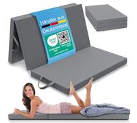 ELONEO Matelas Pliant pour 2 Personnes, 120x200 cm, épaisseur : 8 cm, idéal comme lit d’appoint ou Matelas de Voyage, Facile à Plier, utilisable comme lit d’appoint ou Cube d’Assise, Lavable, Gris