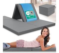 ELONEO Matelas Pliant pour 2 Personnes, 140x200 cm, épaisseur : 8 cm, idéal comme lit d’appoint ou Matelas de Voyage, Facile à Plier, utilisable comme lit d’appoint ou Cube d’Assise, Lavable, Gris