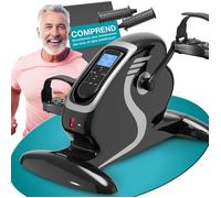 ELONEO Mini Vélo d’Appartement 2-en-1 bras et jambes, motorisé 12 vitesses, écran LCD, usage maison, canapé, sous bureau