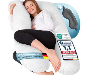 ELONEO Nouveau Coussin de Sommeil latéral avec Housse | Coussin de Grossesse XXL | Pregnancy Pillow, Blanc