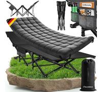 ELONEO Nouveau lit de Camp Pliable avec surmatelas Premium | Lit de Camping Jusqu’à 200kg de Charge | Lit d’appoint Pliable | Lit Pliant intérieur et extérieur | Lit de Voyage Adultes