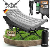 ELONEO Nouveau lit de Camp Pliable avec surmatelas Premium | Lit de Camping Jusqu’à 200kg de Charge | Lit d’appoint Pliable | Lit Pliant intérieur et extérieur | Lit de Voyage Adultes