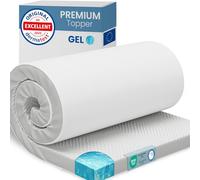 ELONEO Surmatelas en Gel 90x190cm, surmatelas en Mousse à mémoire de Forme Gel de 5 cm d'épaisseur, Housse en Maille 3D Respirante, surmatelas Confortable avec Sangles d'angle incluses