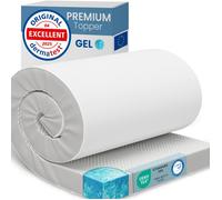 ELONEO Surmatelas Gel 200x200x 8cm, Mousse à mémoire de forme gel de 5 cm, housse respirante en maille 3D avec élastiques aux coins
