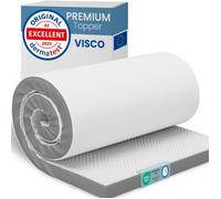 ELONEO Surmatelas Visco 90x190x5cm, mousse à mémoire de forme visco 5 cm, housse respirante en maille 3D avec élastiques aux coins