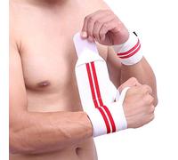 Elonglin 2 Pcs Protège-Poignet, Bracelet de Sport, Main-Poignet, Ceinture Protecteur Bande de Fitness, Poignet Musculation pour Gymnastique/Culturiste/Crossfit/Aérobic/Sports/Body-Building Blanc