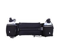 Elonglin Ceinture de Course à Pied avec Système d'hydratation Lot de 2 Bouteilles d'eau Sport Bouteille Ceinture Porte-bidon Marathon Sac Banane pour 4-6 Pouce Téléphone Étanche Marcher Jogging Noir