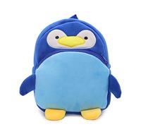 Elonglin Petit Sac à Dos Enfant Garderie Maternelle Creche Animaux École Primaire Cartoon Mignon pour Bébé Fille Garçon 1-3 Ans Cartable Préscolaire Zippé en Peluche Pingouin