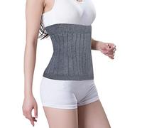 Elonglin Unisexe Protection Ceinture Lombaire Élastique Ceinture de Soutien Lombaire Épaisseur Ceinture de Reins Abdominal Garder Chaud Soulager Douleur Rhumatisme en Laine de Cachemire Gris