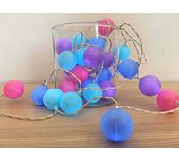ëlopop Guirlande Lumineuse Intérieure I 30 Balles Multicolores Couleur Rose Bleu Violet I LED Blanc Chaud I Longueur de 3m50 I Déco Chambre Salon - ELUME