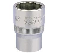 Elora Douille Bi-Hexagonale 1/2"D 20Mm Chromé Durci Et Tempéré 24658